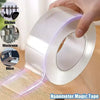 Roll of silver adhesive tape with LED light, shown being applied to a wooden surface.
