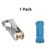 One pack of a heavy-duty retractable rope tying tool and blue cord.