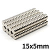A set of silver refrigerator magnets with a 15mm diameter and 5mm length.