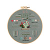A beginner embroidery kit featuring various stitches like satin, straight stitch, weave, french knot, chain, zig zag, and spl