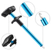 A portable aluminum T-hook remover tool shown with various components and usage angles.