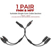 A set of Y-branch parallel solar connectors for single core cable sections