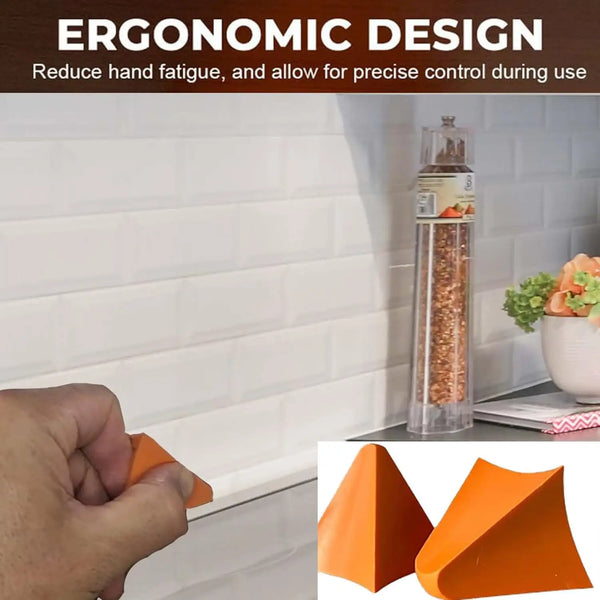 Orange silicone tool kit for filling seams in tile grout