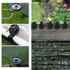 Close-up view of heavy-duty shade cloth clips used for securing netting and fabric.
