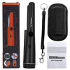 Black GP-Pointer handheld metal detector with a carrying pouch and user manual.