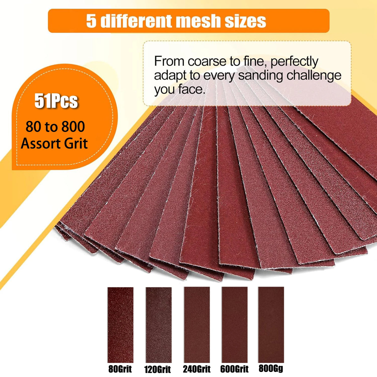 A collection of five different sized, reddish-brown sanding grits for a multi-grain precision grinder kit.