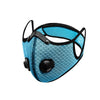 Blaues Netzmasken-Staubmaske mit schwarzem Rahmen und verstellbare Nasenstück