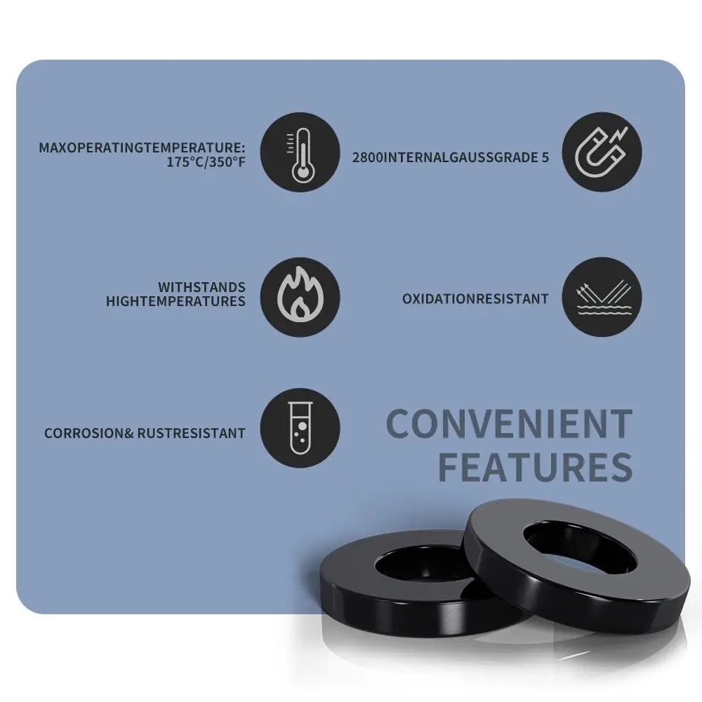 Schwarze Keramikringmagnete mit Funktionen wie hohe Temperaturbeständigkeit und Korrosionsbeständigkeit