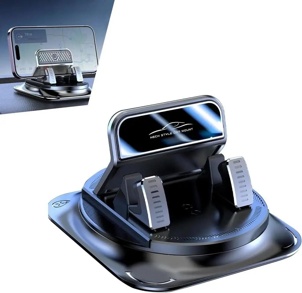 Soporte universal para teléfono negro, diseñado para sostener un smartphone para navegación.
