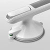 A white non-drill elderly safety grab bar with a suction cup mount is shown from above.
