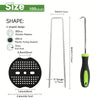 A set of 100 pieces of U-shaped garden staples with a pick hook and plastic fixing gasket.