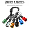 A set of various colored 1/4 inch hex shank screwdriver bits and holders.