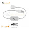 White USB to DC LED controller cable with a touch on/off switch and dimming feature