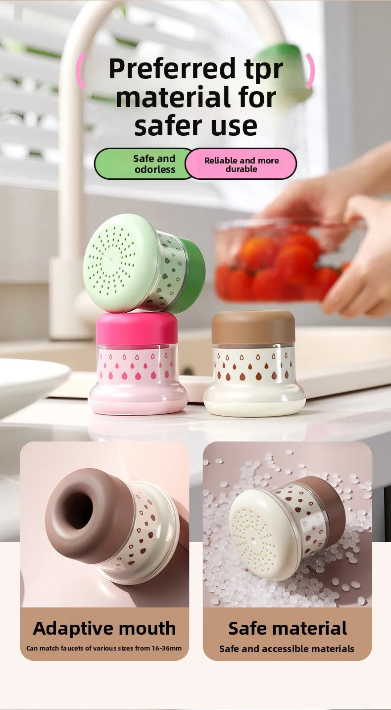 A set of adaptive mouth tap filters in various colors and materials shown for safer water use.