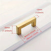 A brass cabinet pull with a 12mm thickness and 35mm width shown against a white background.