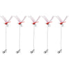 A set of realistic pink and red dragonfly clips for garden decor