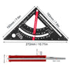 Precision aluminum angle measuring ruler showing a 90-degree angle and dimensions.