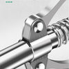 Close-up view of a metallic tool component, likely part of a high-pressure grease gun or mechanical device.