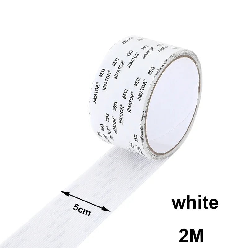 White JIMATOR window screen repair tape roll with a 5cm length and 2M total length.