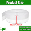 Roll of white silicone weather stripping seal tape measuring 4.5cm or 1.77 inches with a total length of 33 feet