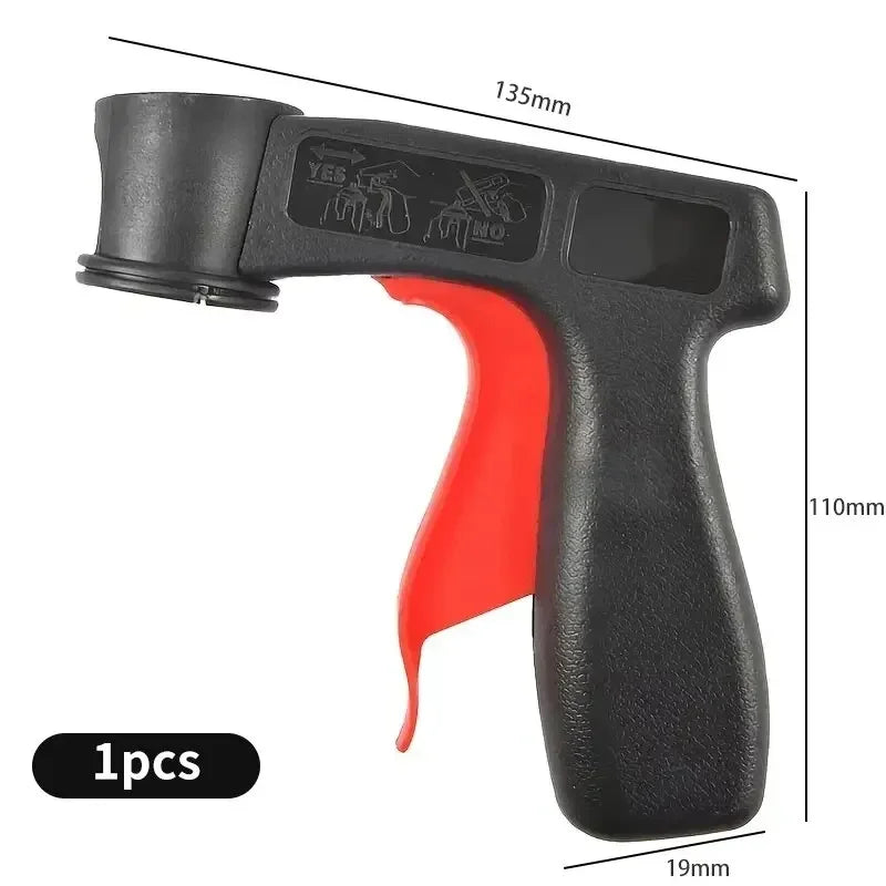 Black spray paint handle with an orange grip and a 135mm length.