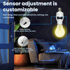 A sensor adjustment feature is customizable, allowing control over delay time and light sensitivity settings for an LED lamp.