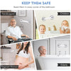 A collage showing vacuum suction cup shower grab bars used by handicapped, children, pregnant women, and elderly individuals.