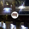 A solar LED outdoor deck and garden light illuminates a dark background.