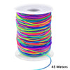 A spool of 45 meters of 1mm stretchy rainbow elastic cord for jewelry making