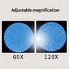 Image showing a handheld educational microscope with adjustable magnification settings of 60X and 120X.