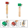 Two heavy-duty silicone seam rollers are shown, one red and one green, with wooden handles and metal tips.