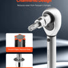 Close-up of a silver torx bit socket with chamfered design showing smooth edges and precise insertion.