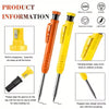 Orange and yellow precision carpenter pencil set with refills featuring a built-in sharpener and hanging design