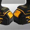 A pair of black and yellow DEWALT XR 4.0Ah cordless impact wrenches shown from the side.