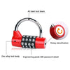 Red heavy duty combination padlock featuring a steel lock beam and an engineering grade ABS password wheel