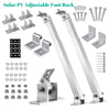 Adjustable solar PV foot rack featuring aluminum mounting brackets and hardware for solar panel installation