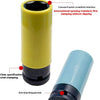 A yellow socket tool with a black fitting and various specifications labeled on the image.