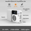 A compact white LED light featuring versatile features and long battery life with various modes.