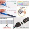 Demonstration of peeling off layers and cutting an IR remote from a flexible RGB LED strip light