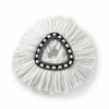 White microfiber mop refill with a triangular head and gray accents