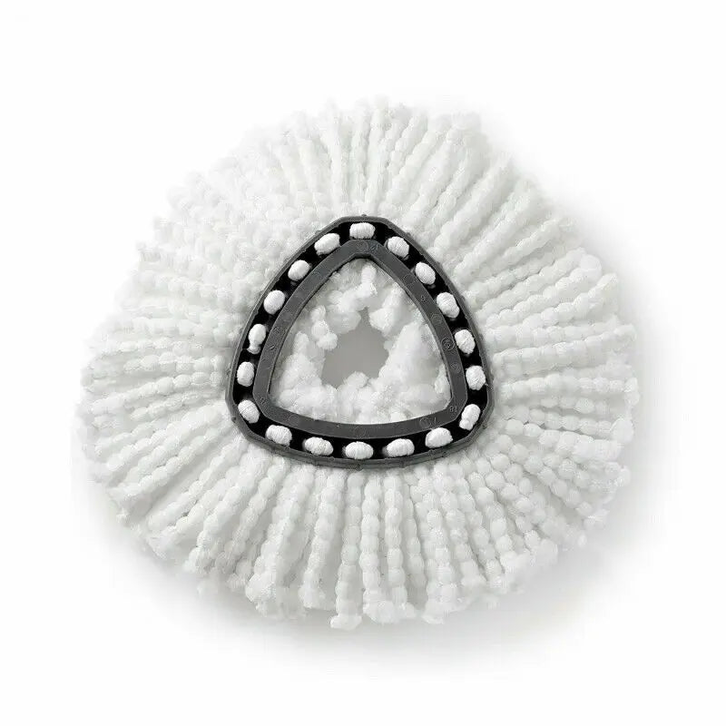 White microfiber mop refill with a triangular head and gray accents