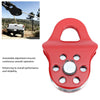 Red heavy duty winch snatch block with adjustment mechanism and mounting holes