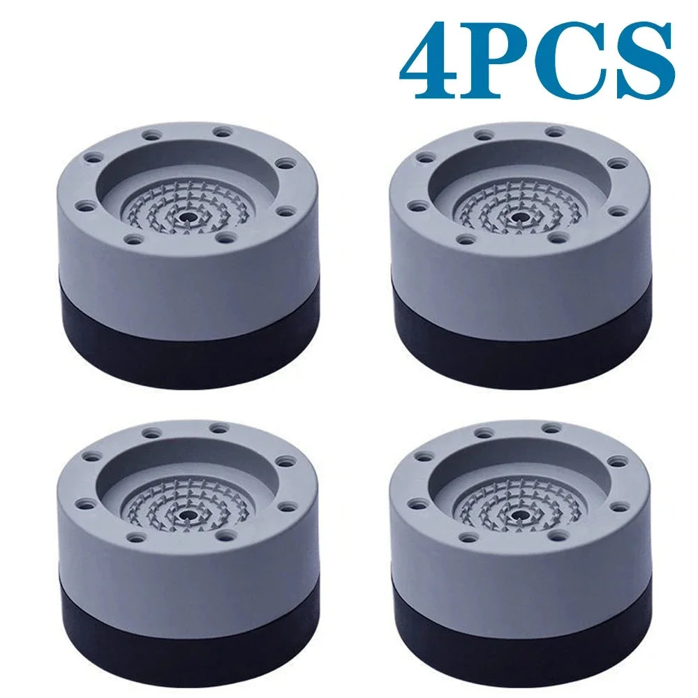 Four silicone feet pads used to reduce vibration on appliances.