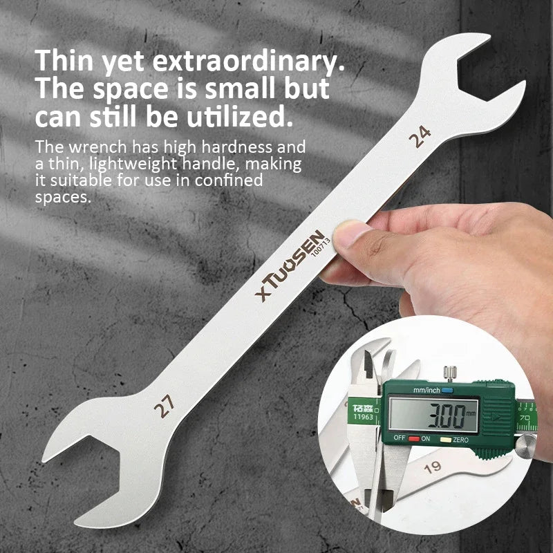 A white XTUOSEN wrench is shown next to a digital caliper measuring 3.00 mm.