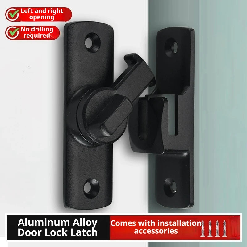 Black aluminum alloy door lock latch hardware with left and right opening features