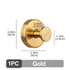 A round gold stainless steel suction cup hook with a cylindrical mounting post.