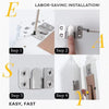 A four-step guide showing how to install a labor-saving stainless steel hanging picture frame.