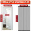 A white magnetic screen door with vertical slats shown in a doorway frame.