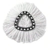 White fibrous brush head with a black triangular insert for a replacement mop set.