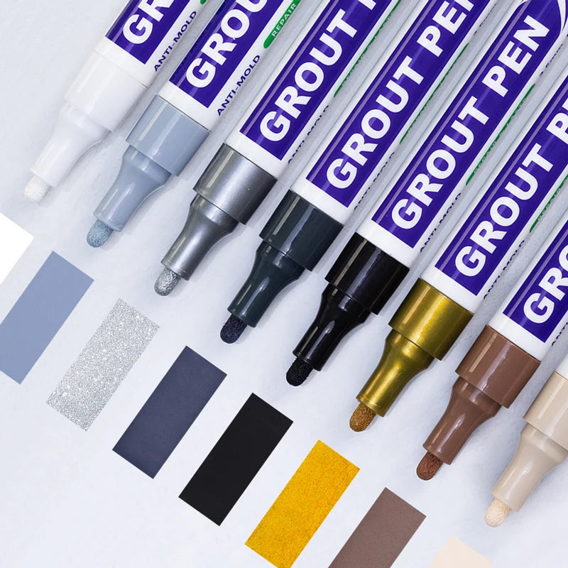 Un set de marqueurs à joint multi-couleurs avec diverses nuances, y compris violet, vert et brun.